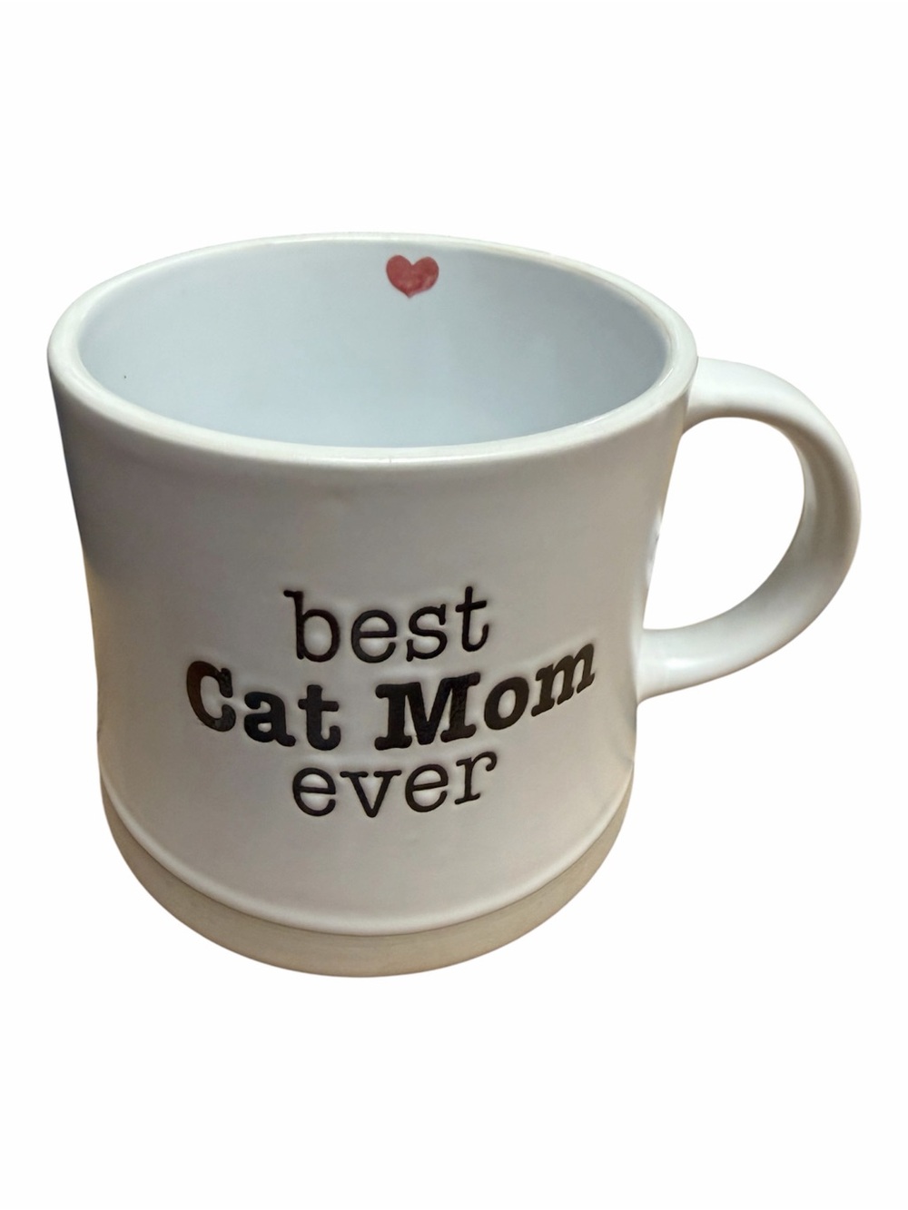 Best Cat Mom Ever Ceramic Mug with Pink Heart